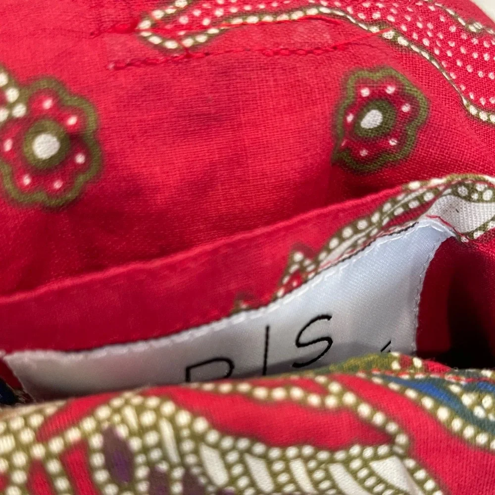 NWOT...Poppy ➕ Sage Red Floral Woven Handle Tote & Base - Picture 8 of 8